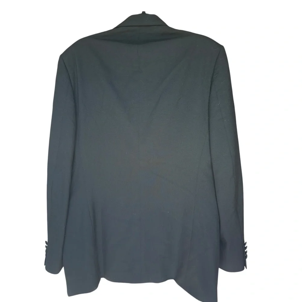 Vintage Christian Dior Monsieur Black Satin Lapel Tuxedo Jacket Blazer 44L‎